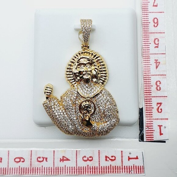 14K Gold Plated Cubic Zircon Pendant, EVBRS648 - Picture 11 of 11